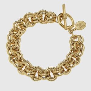 New - Susan Shaw Gold Double Link Chain Bracelet